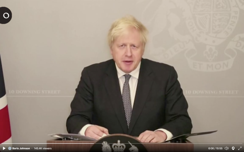 Boris Johnson addressing the Commons