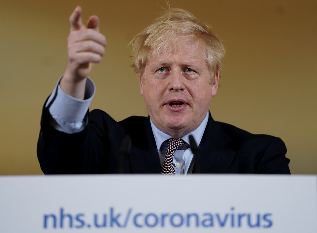 "Boris Johnson Coronavirus Press Conference" by UK Prime Minister is licensed under CC BY-NC-ND 2.0